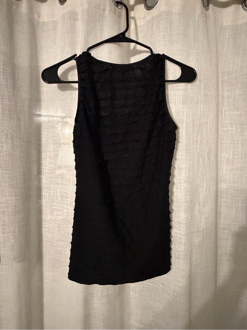 Cache Black Textured Ruffle Tank Top - Picture 3 of 3